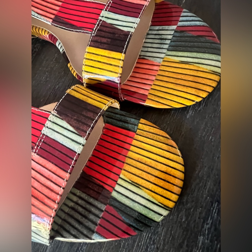 VANELI colorful T Strap sandal Sz 9.5 - Picture 4 of 6